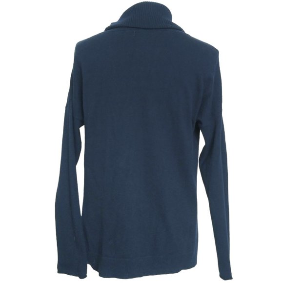 JCP Cashmere Blend Navy Blue Sweater Petite Size XL Cowl Neckline - Picture 2 of 5